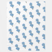 Couverture Polaire Floral blanc et bleu (Devant)
