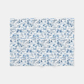 Couverture Polaire Floral bleu français (Devant (Horizontal))