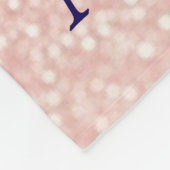 Couverture Polaire Floral bleu marine et or Rose (Coin)