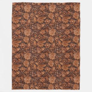 Couverture Polaire Floral Boho Brown
