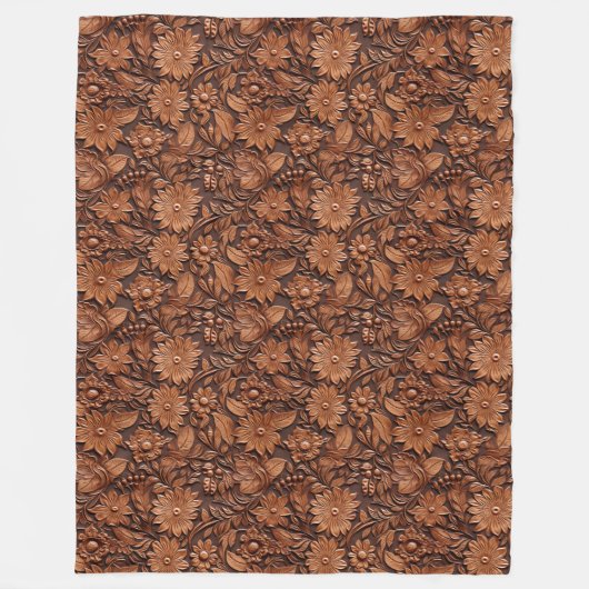Couverture Polaire Floral Boho Brown (Devant)