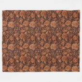 Couverture Polaire Floral Boho Brown (Devant (Horizontal))