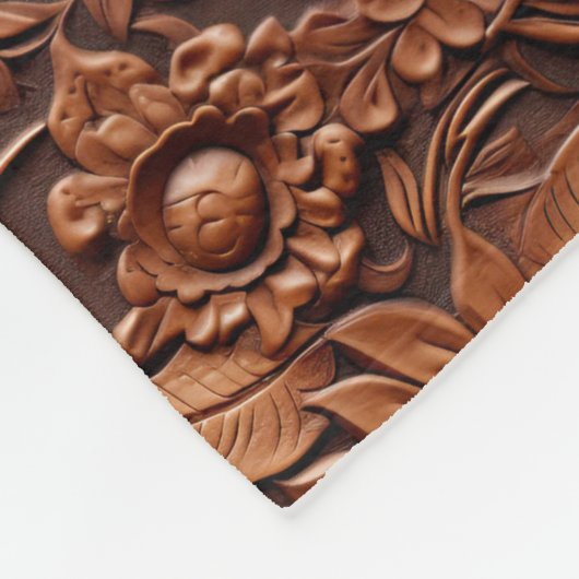 Couverture Polaire Floral Boho Brown (Coin)