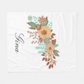 Couverture Polaire Floral Boho moderne (Devant (Horizontal))