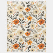 Couverture Polaire Floral Boho Motif tons chauds (Devant)