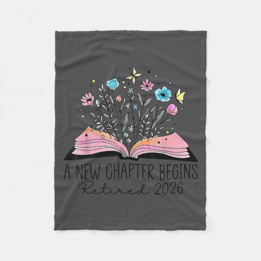 Couverture Polaire Floral Book A New Chapter Begins Retired 2026 Reti (Devant)