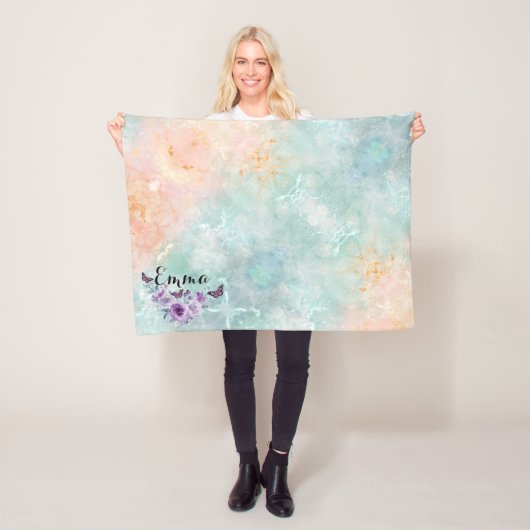 Couverture Polaire Floral bouquet purple garden (En situation)