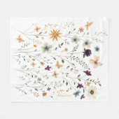 Couverture Polaire Floral & Butterfly, Whimsical Garden-Inspired (Devant (Horizontal))