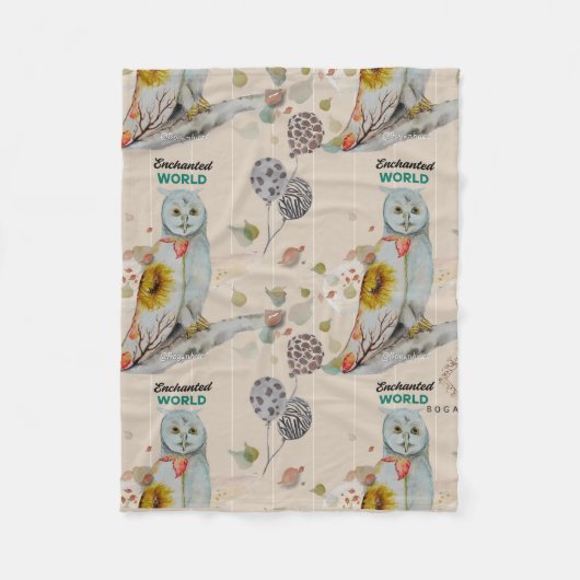 Couverture Polaire Floral Cloak Owl Fleece Baby Blanket (Devant)