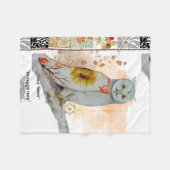 Couverture Polaire FLoral Cloak Owl Fleece Blanket bébé (Devant (Horizontal))