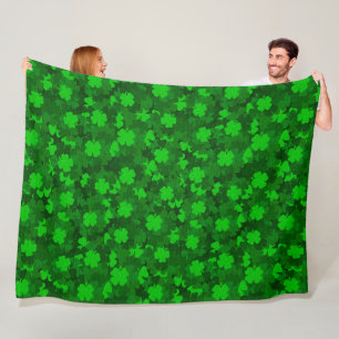 Couverture Polaire Floral de trèfle à quatre feuilles moderne
