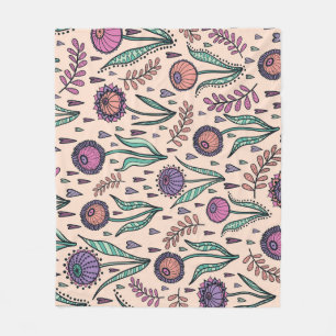Couverture Polaire Floral des années 60 rétro : Motif de décoration