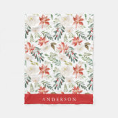 Couverture Polaire Floral d'hiver | Vacances personnalisées (Devant)