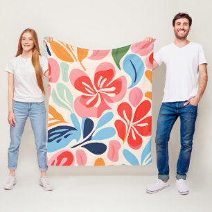 Couverture Polaire Floral d'inspiration Matisse