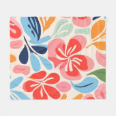 Couverture Polaire Floral d'inspiration Matisse (Devant (Horizontal))