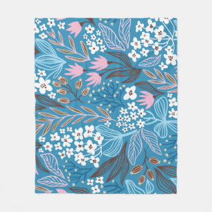 Couverture Polaire Floral Ditzy : Design Vintage de printemps.