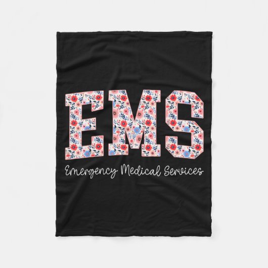 Couverture Polaire Floral Ems Emergency Medical Services Emt Wildflow (Devant)