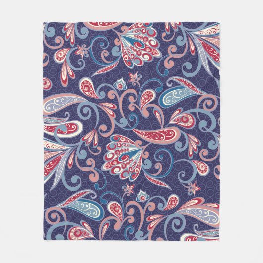 Couverture Polaire Floral Ethnique : Abstrait Oriental Sans Seamless. (Devant)