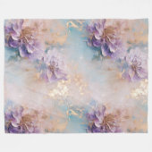 Couverture Polaire Floral féminin violet bleu et or (Devant (Horizontal))