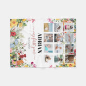 Couverture Polaire Floral Garden Baby First Year Photo Collage (Devant (Horizontal))