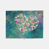 Couverture Polaire Floral Heart Gold Romantique écriture manuscrite (Devant (Horizontal))