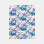 Couverture Polaire Floral Hydrangea Fleece Blanket Blue & Pink  (Devant)