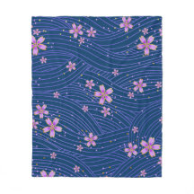 Floral Japonais bleu et rose Sakura Motif pétal