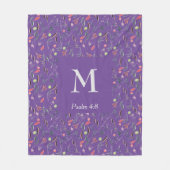 Couverture Polaire FLORAL Mauve Lilac | MONOGRAMME | Christian (Devant)