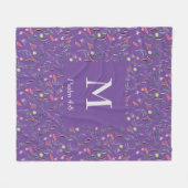 Couverture Polaire FLORAL Mauve Lilac | MONOGRAMME | Christian (Devant (Horizontal))