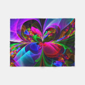 Couverture Polaire Floral moderne Art Abstrait Rouge Bleu Motif #12 (Devant (Horizontal))