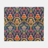 Couverture Polaire Floral moghole ethnique : Motif bleu sans voile (Devant (Horizontal))