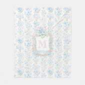 Couverture Polaire Floral Monogram Personalized Fleece Blanket (Devant)