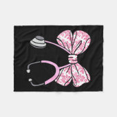 Couverture Polaire Floral Nk Coquette Bow Rn Nurse Stethoscope Nursin (Devant (Horizontal))