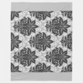 Couverture Polaire Floral noir-blanc (Devant)