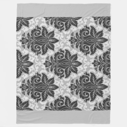 Couverture Polaire Floral noir-blanc (Devant)
