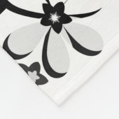 Couverture Polaire Floral noir et blanc (Coin)