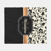 Couverture Polaire Floral noir et blanc (Devant (Horizontal))