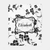 Couverture Polaire Floral noir et blanc (Devant)