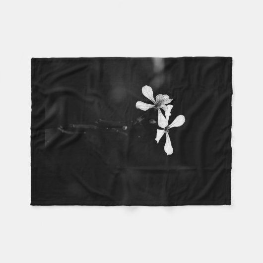 Couverture Polaire floral noir et blanc minimal (Devant (Horizontal))