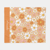Couverture Polaire Floral orange et blanc (Devant (Horizontal))
