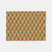 Couverture Polaire Floral orange et vert (Devant (Horizontal))