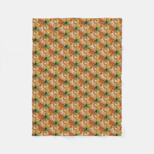 Couverture Polaire Floral orange et vert (Devant)