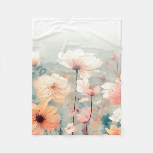 Couverture Polaire Floral Orange Flowers Design 312 (Devant)