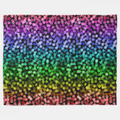 Couverture Polaire floral ornement noir arc-en-ciel (Devant (Horizontal))