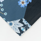 Couverture Polaire Floral, patchwork de denim : motif bleu. (Coin)
