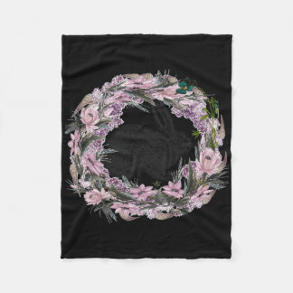 Couverture Polaire Floral Pattern And Bunny Rabbit 