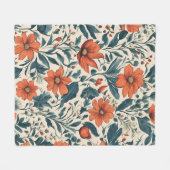 Couverture Polaire Floral Pattern of Vibrant Orange Flowers (Devant (Horizontal))