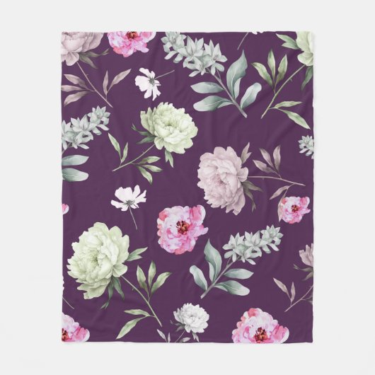 Couverture Polaire Floral pourpre (Devant)