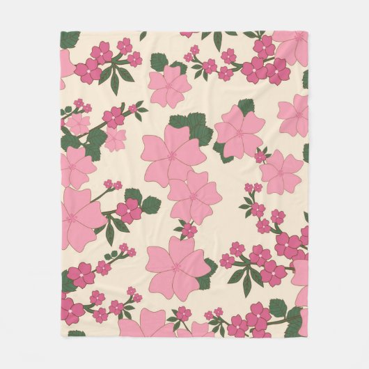 Couverture Polaire Floral rose (Devant)