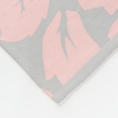 Couverture Polaire Floral rose et gris pastel (Coin)